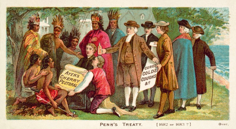William Penns fördrag med de nordamerikanska indianerna, 1682 av American School