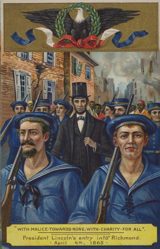 Med illvilja mot ingen; med välgörenhet för alla. President Lincolns inträde i Richmond den 4 april 1865 av American School