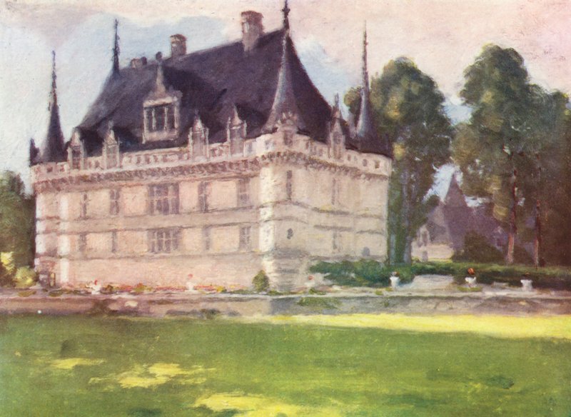 Azay-le-Rideau (färglitografi) av Amy B. Atkinson