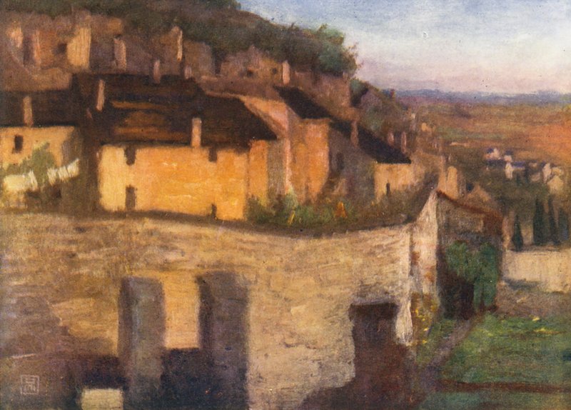 Äldsta Chinon (färglitografi) av Amy B. Atkinson