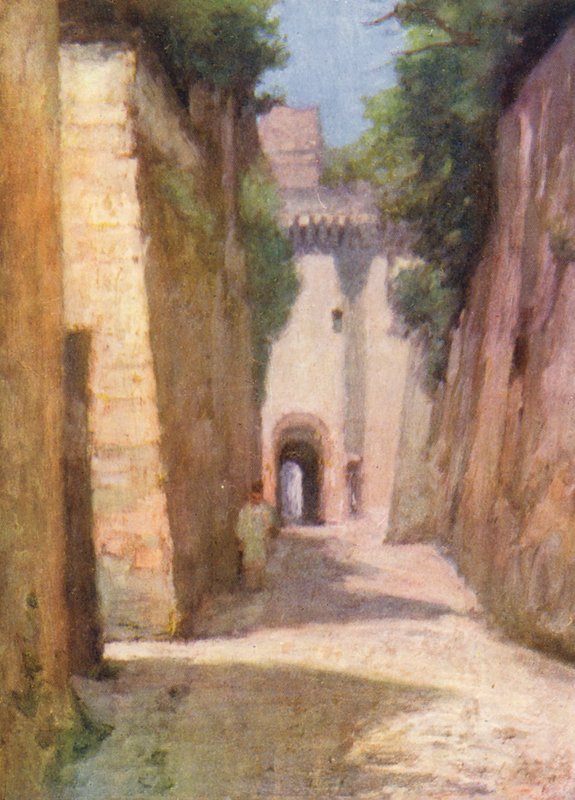 Rue Foulques Nerra, Loches (färglitografi) av Amy B. Atkinson