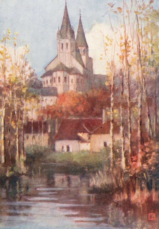 Saint Ours, Loches (färglitografi) av Amy B. Atkinson