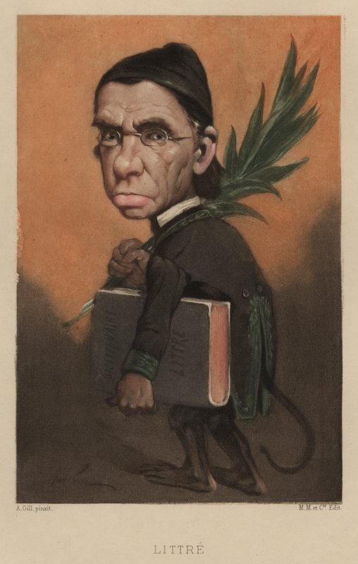 Emile Littre, fransk lexikograf och filosof av Andre Gill
