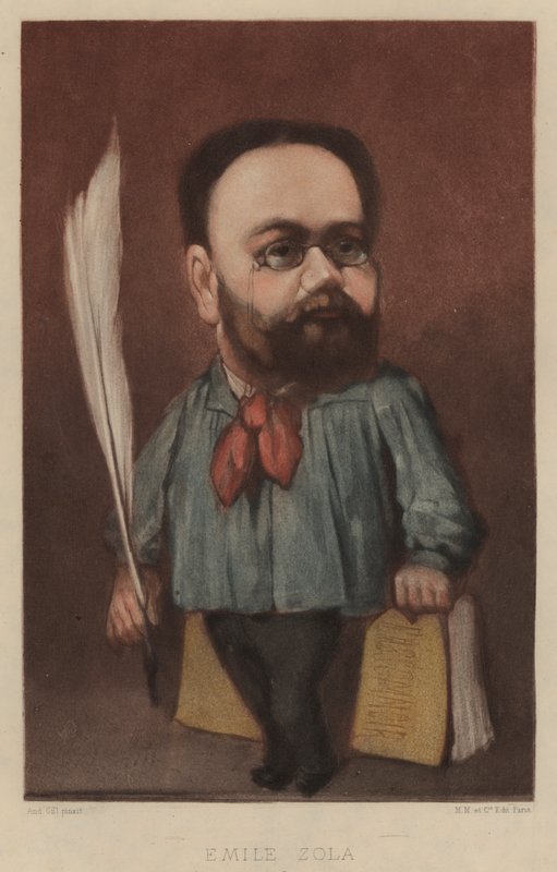 Emile Zola, fransk romanförfattare, dramatiker och journalist av Andre Gill