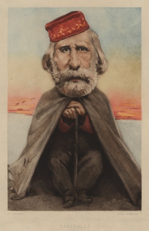 Giuseppe Garibaldi, italiensk soldat, politiker och nationalist av Andre Gill