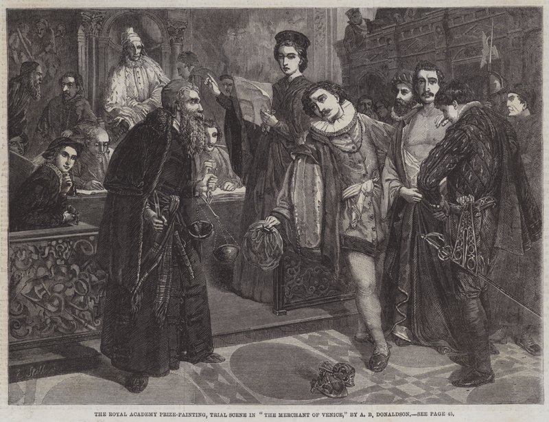 Rättegångsscen i The Merchant of Venice av Andrew Brown Donaldson