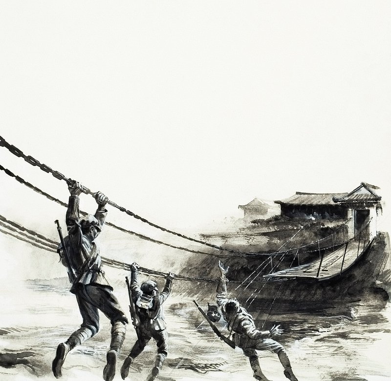 Slaget vid Luding Bridge (gouache på papper) av Andrew Howat