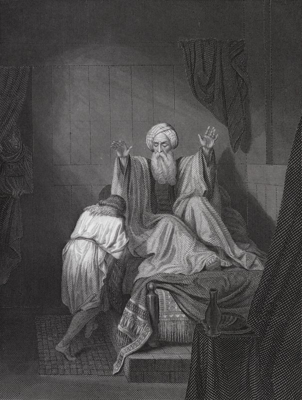 Isak välsignar Jakob (gravyr) av Ange Louis (1815 72) (after) Janet