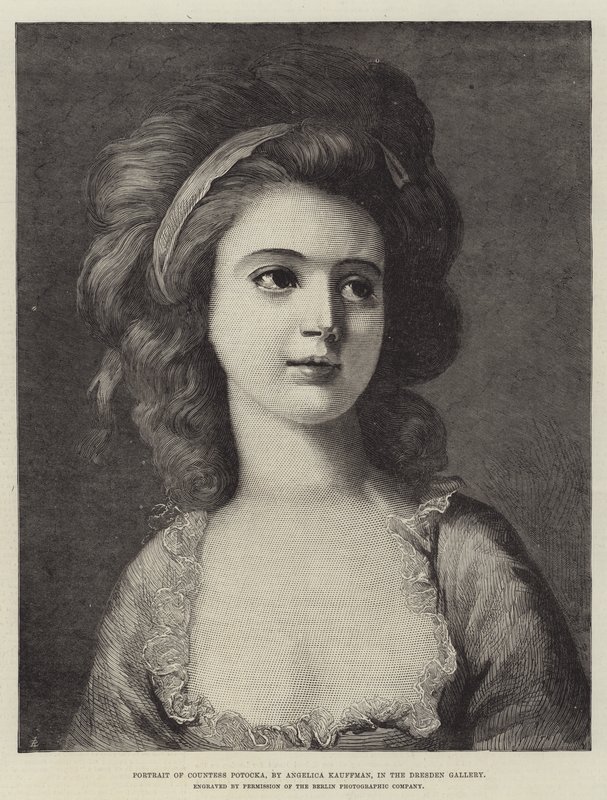 Porträtt av grevinnan Potocka, i Dresden Gallery av Angelica Kauffmann