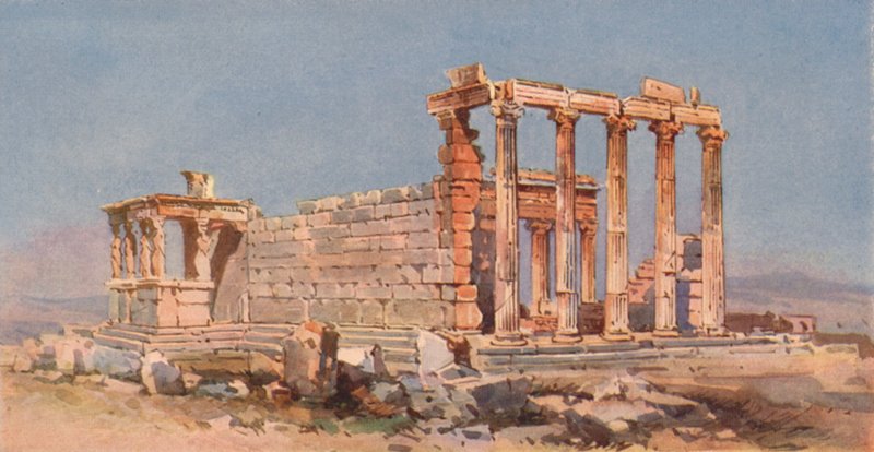 Erechtheion, Aten (färg litho) av Angelos Giallinos
