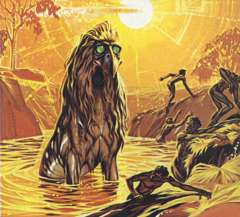 Bunyips (färglitografi) av Angus McBride