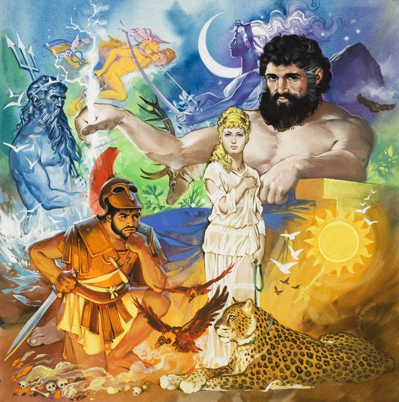 Klassiskt montage (gouache på papper) av Angus McBride