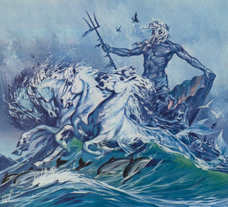 Hippocamp (färglitografi) av Angus McBride