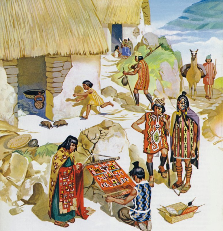 Hem i Peru, ca 100 e.Kr (färglitografi) av Angus McBride