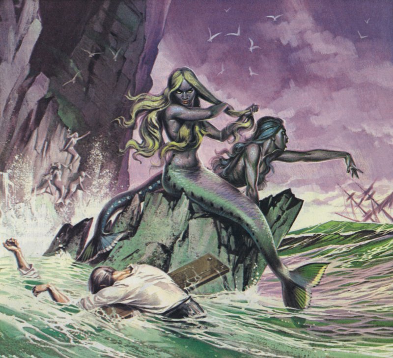 Sjöjungfrur (färglitografi) av Angus McBride