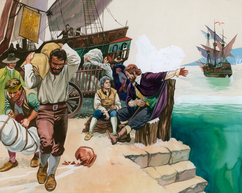 Pirater landar i hamnen av Angus McBride