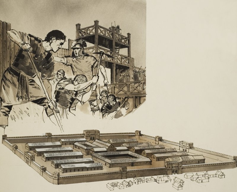 Roman Camp (gouache på papper) av Angus McBride