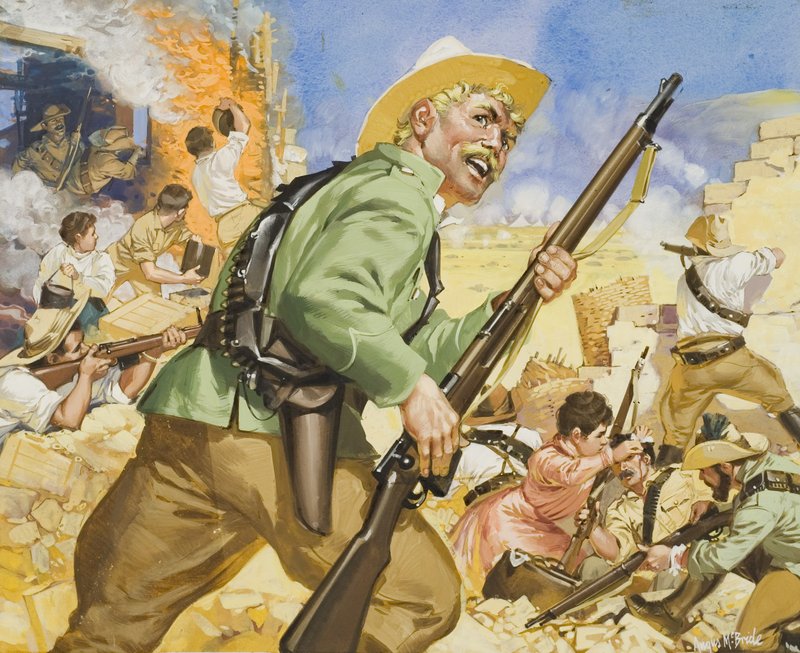 Belägringen av Mafeking, från 1899-1900 (gouache på papper) av Angus McBride
