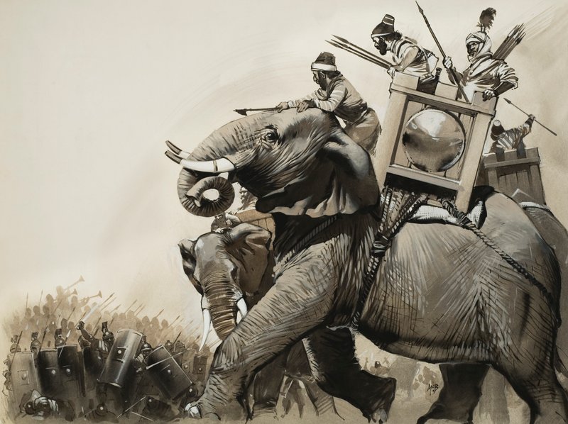 Slaget vid Zama 202 f.Kr. (gouache på papper) av Angus McBride