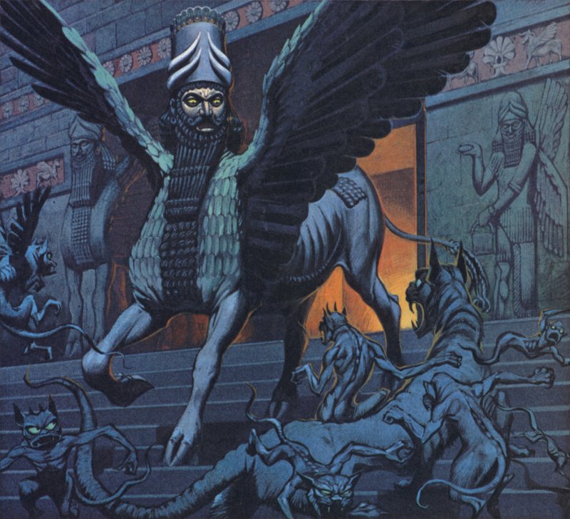 Lamassu (färglitografi) av Angus McBride