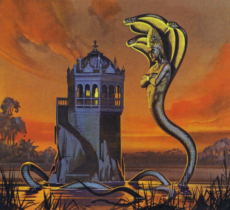 Naga-kungen (färglitografi) av Angus McBride