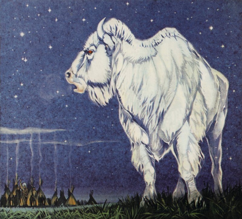 Den vita buffeln (färglitografi) av Angus McBride