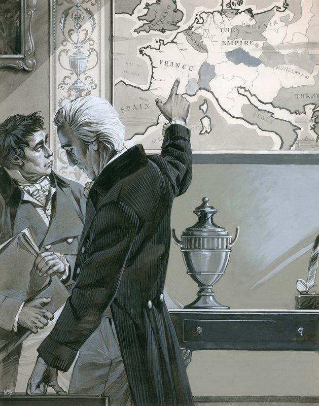 William Pitt pekar på kartan över Frankrike av Angus McBride