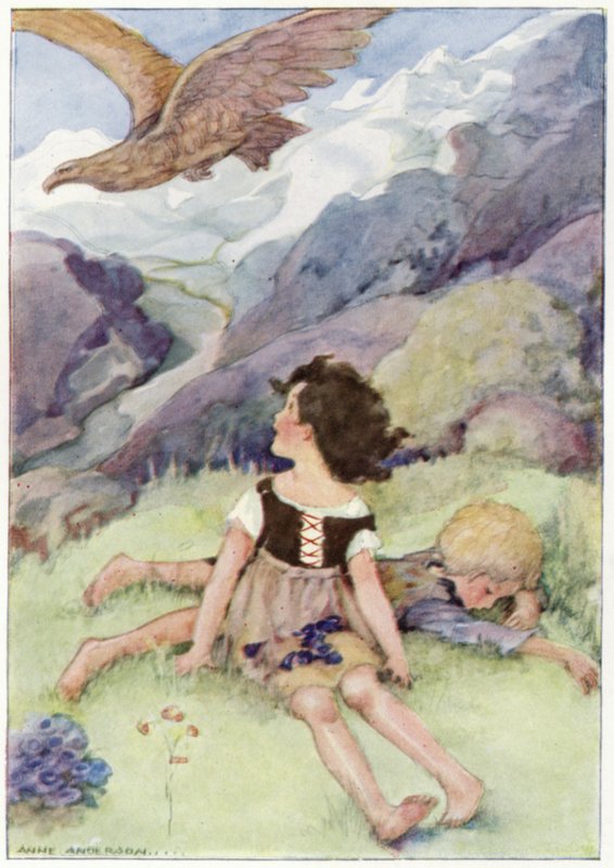 Heidi såg den största fågel hon någonsin sett (färg litho) av Anne (after) Anderson