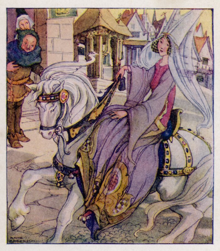 Nursery rim: Ride A Cock-Horse To Banbury Cross (färg litho) av Anne (after) Anderson
