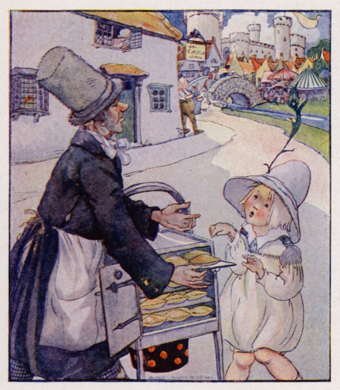 Nursery rim: Simple Simon Met A Pie-Man (färg litho) av Anne (after) Anderson