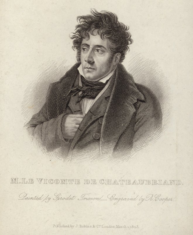 Porträtt av viscount de Chateaubriand av Anne Louis Girodet de Roucy Trioson