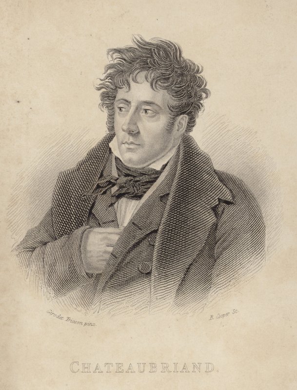 Porträtt av viscount de Chateaubriand av Anne Louis Girodet de Roucy Trioson