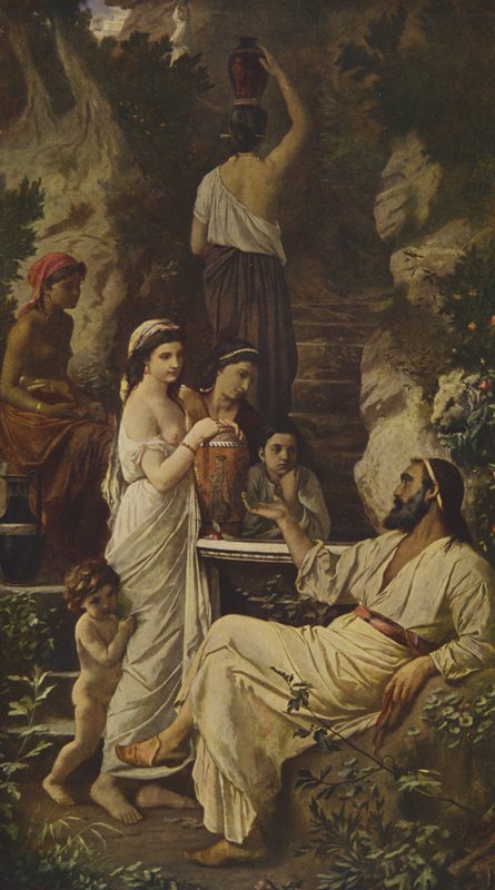 Hafiz vid fontänen (oljemålning) av Anselm Feuerbach