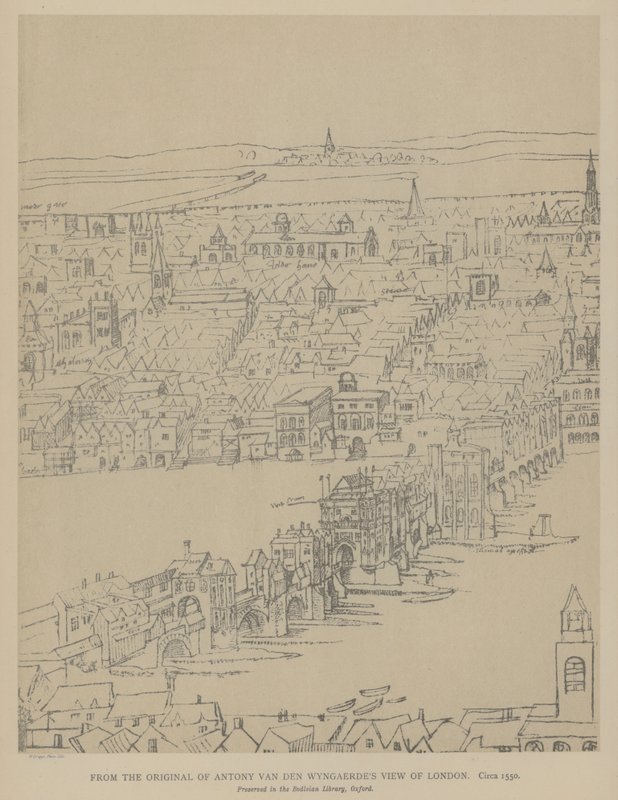 Utsikt över London, c1550 av Anthonis van den Wyngaerde