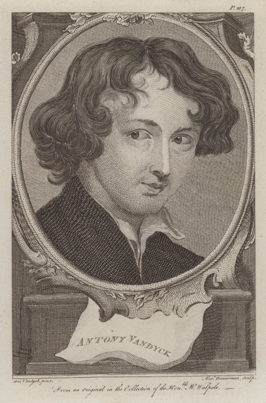 Sir Anthony van Dyck, flamländsk konstnär verksam i England (gravyr) av Anthony van (after) Dyck