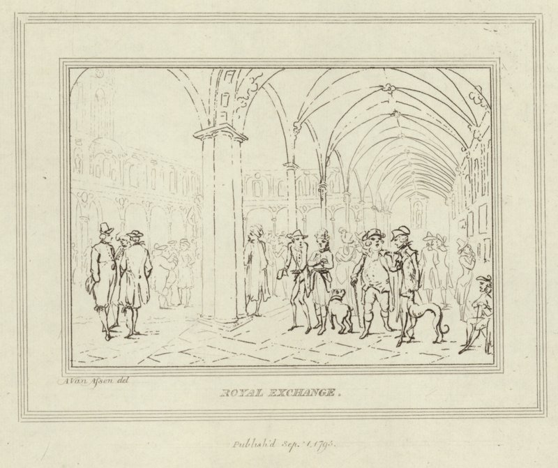 Klostren i Royal Exchange i Londons stad av Anthony van Assen