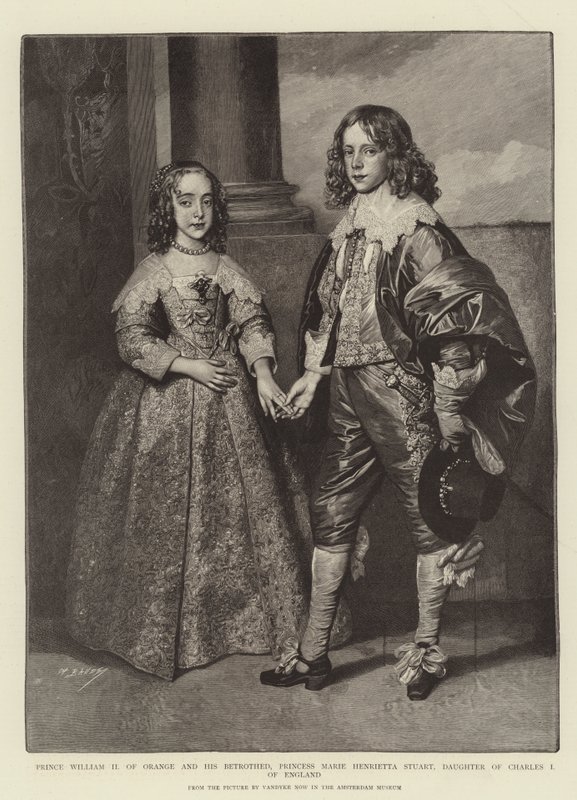 Prins William II av Orange och hans trolovade, prinsessan Marie Henrietta Stuart, dotter till Charles I av England av Anthony van Dyck