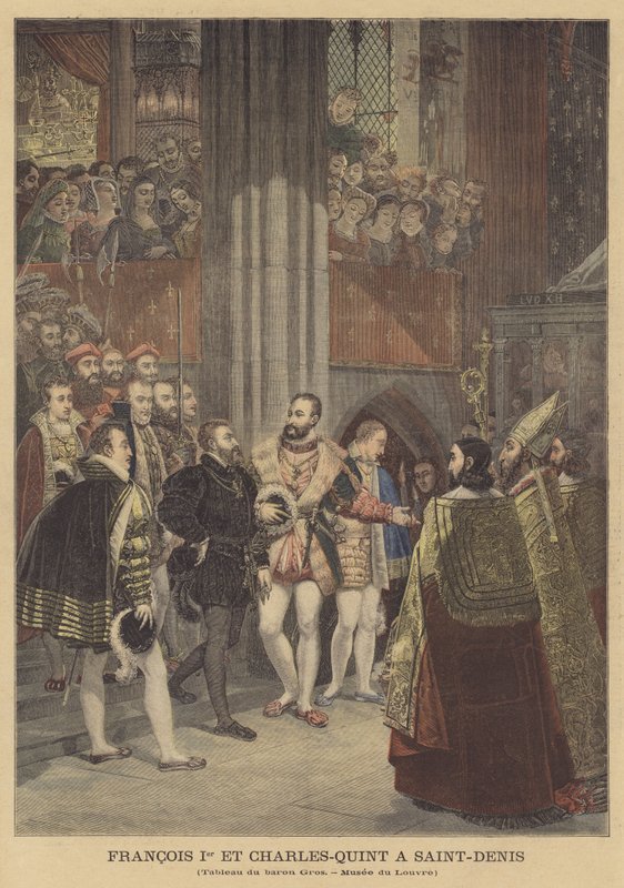 Francis I och Charles V i Saint-Denis av Antoine Jean Gros