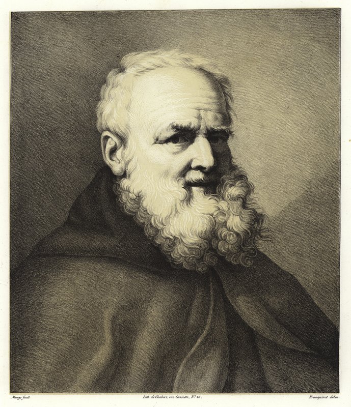 Porträtt av en skäggig man av Anton Raphael Mengs