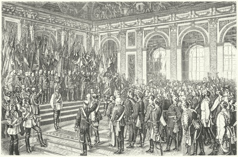 Wilhelm I av Preussen utropade till kejsare av Tyskland i Versailles av Anton Alexander von (after) Werner