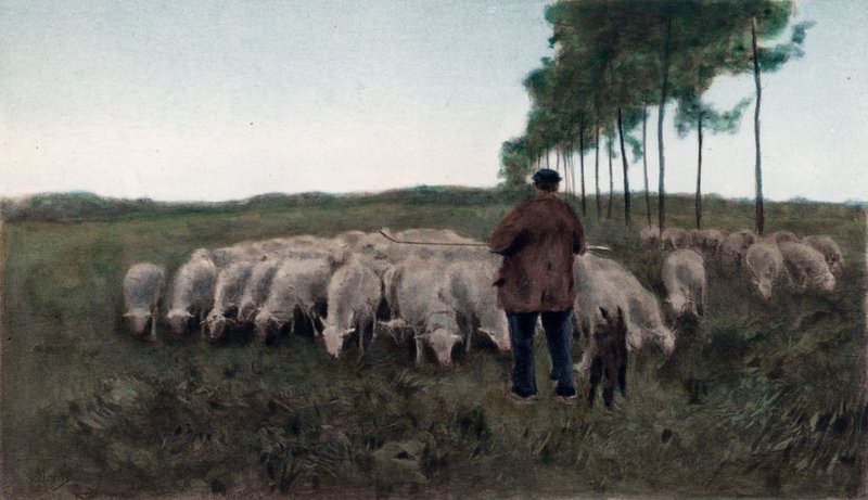 Höst (fotogravyr i färg) av Anton Mauve