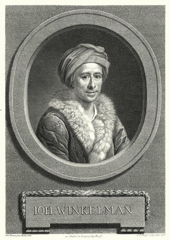 Johann Joachim Winckelmann, tysk konsthistoriker och arkeolog (gravyr) av Anton von (after) Maron
