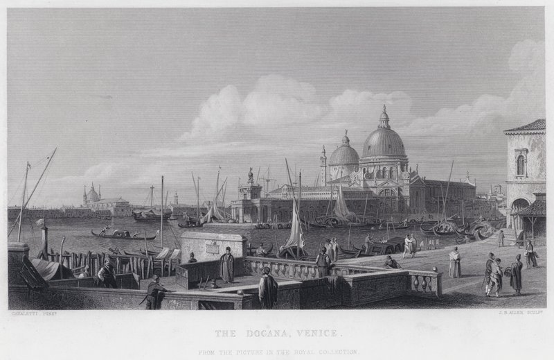 Dogana, Venedig (gravyr) av Antonio (after) Canaletto