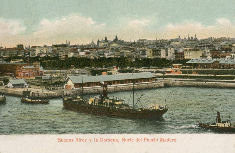 Darsena hamnar, Puerto Madero, Buenos Aires, Argentina (färgat foto) av Argentinian Photographer