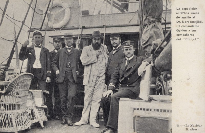 Svensk mission för att rädda skeppsbrutna medlemmar av Otto Nordenskjolds Antarktisexpedition, c1904 av Argentinian Photographer