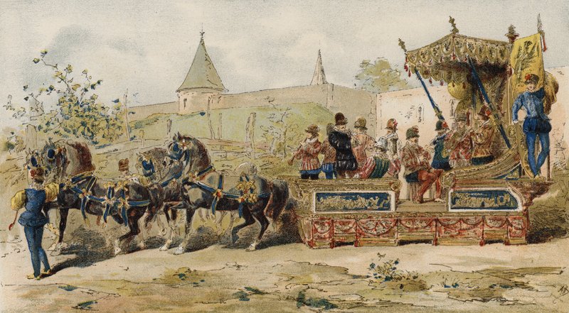 Köpmän flyter med musiker, spanska Nederländerna, 1500-talet av Armand Jean Heins