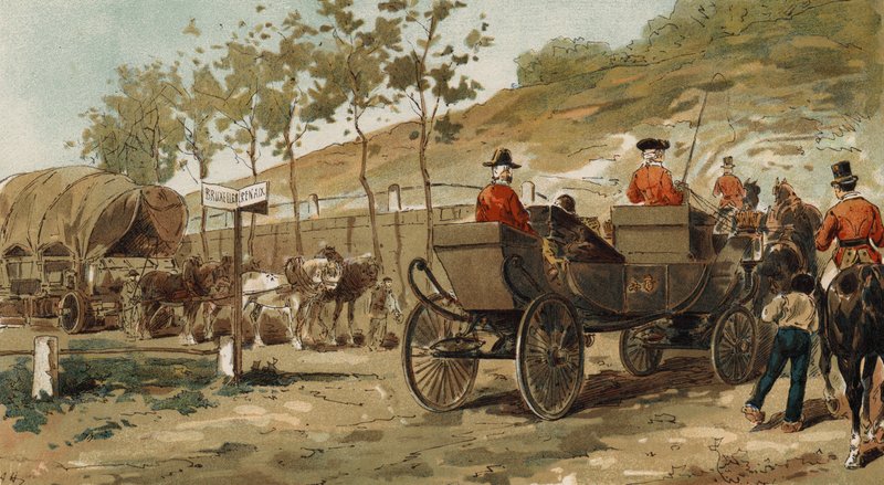 Renaix vagn och kunglig vagn av kung Leopold I, Belgien, 1800-talet av Armand Jean Heins
