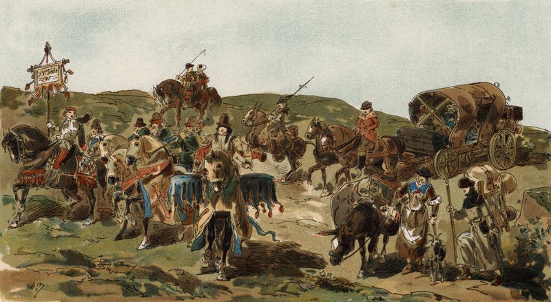 Vagn och eskort, tid för hertigarna av Bourgogne, 1400-talet av Armand Jean Heins