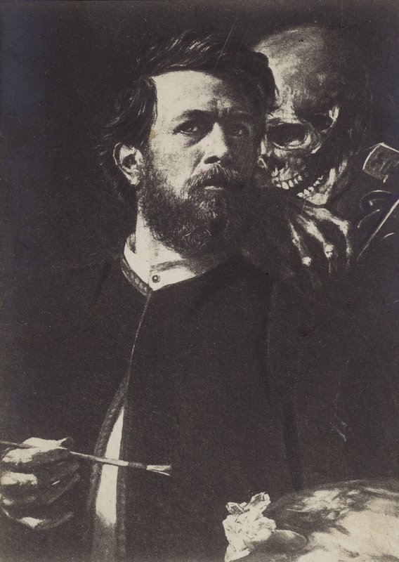 Självporträtt med Death Playing the Fiddle, 1872 av Arnold Böcklin