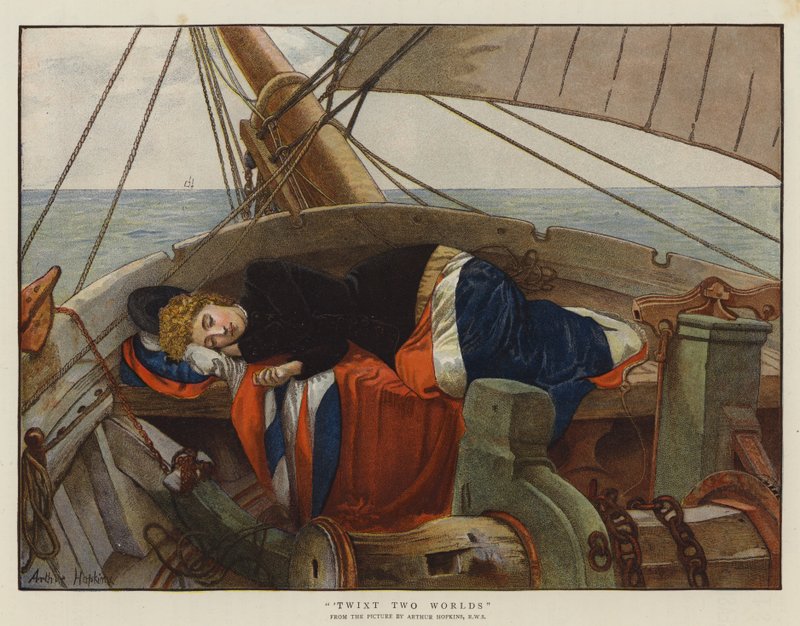 Twixt Two Worlds (färg litho) av Arthur (after) Hopkins
